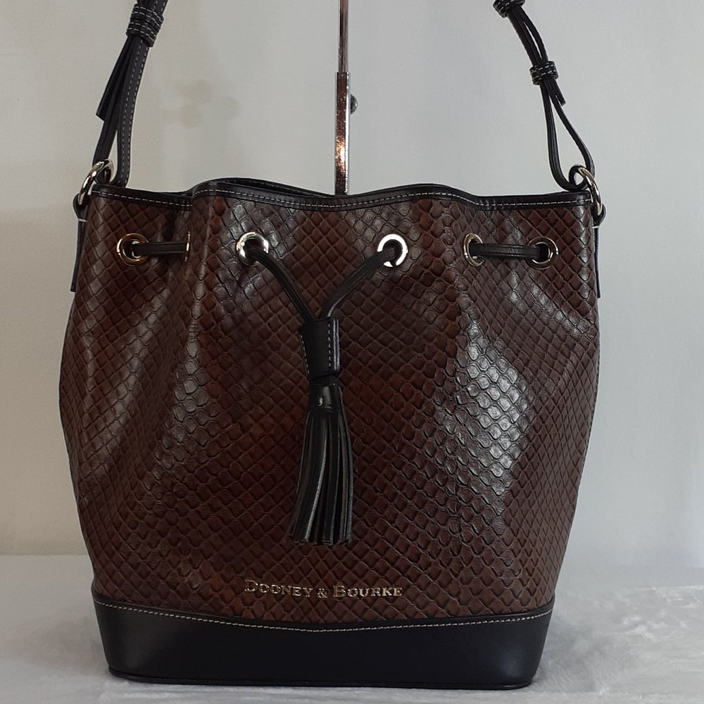 Dooney & Bourke Caldwell Python Bucket Shoulder Bag